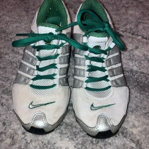 Nike Shox NZ’s in White and Green with Silver accents and #3 Circa 2005